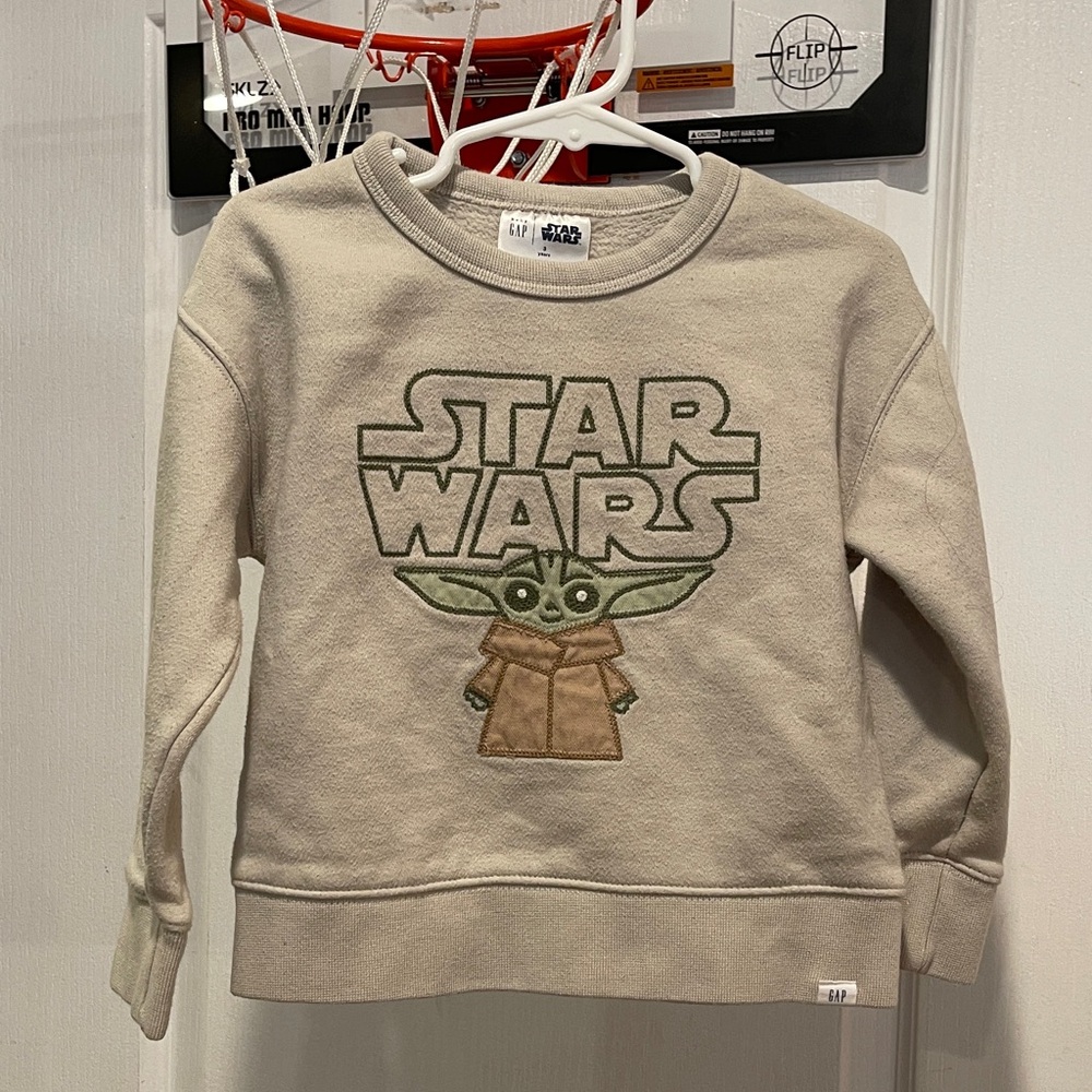 Star Wars Baby Yoda Toddler Sweatshirt - Cream and Olive